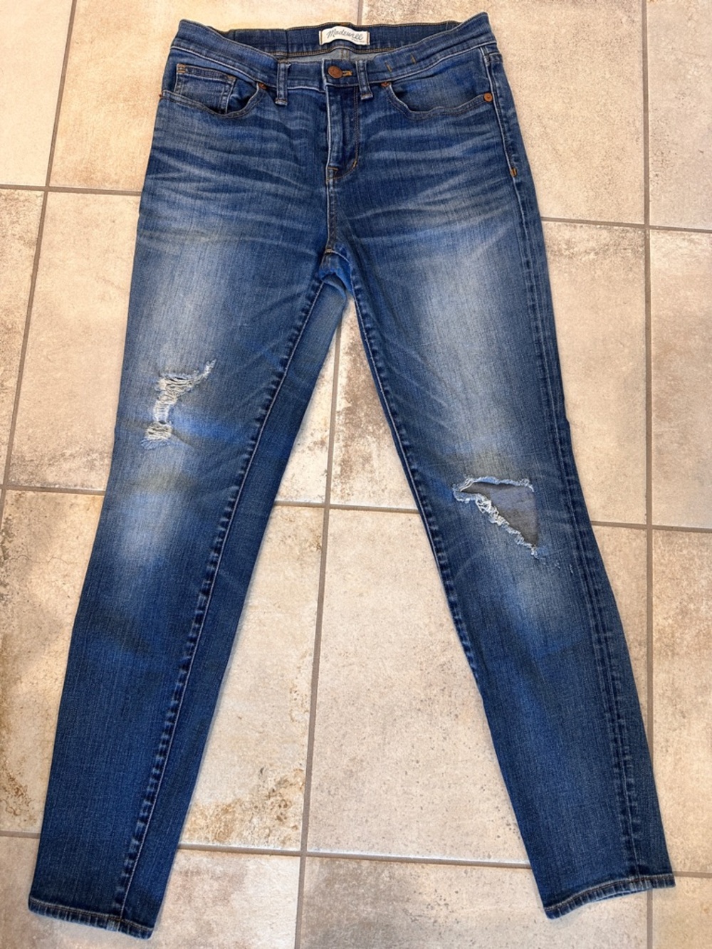 Women's Distressed Blue Skinny Jeans - Madewell